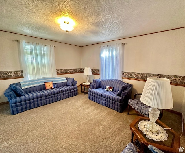 516 S Freedom Blvd, Provo, UT 84601 - living area featuring an ornate ceiling, crown molding, and carpet floors