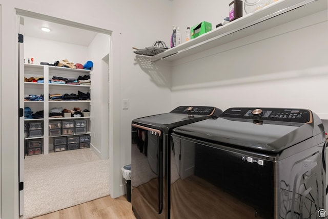 628 S 1080 E, Smithfield, UT 84335 - laundry area with separate washer and dryer and light wood finished floors