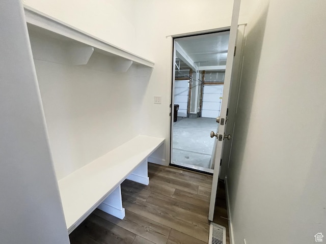 8416 N Sun Crest Dr, Eagle Mountain, UT 84005 - mudroom featuring visible vents and dark wood finished floors