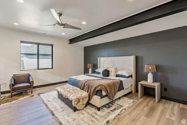 840 W Hilltop Ct, Francis, UT 84036 - bedroom with recessed lighting, light wood-style flooring, and baseboards