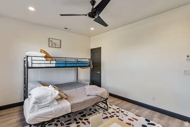 840 W Hilltop Ct, Francis, UT 84036 - bedroom with light wood-type flooring, visible vents, baseboards, and recessed lighting