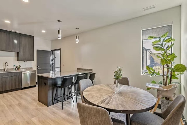 840 W Hilltop Ct, Francis, UT 84036 - dining room with recessed lighting, visible vents, and light wood finished floors