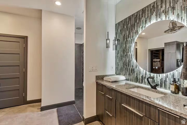 840 W Hilltop Ct, Francis, UT 84036 - bathroom with recessed lighting, vanity, and baseboards