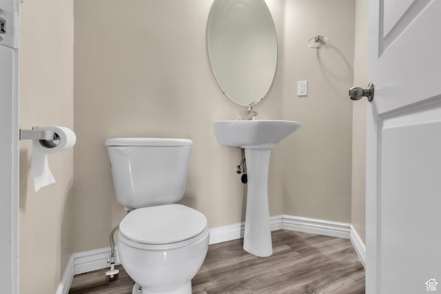 1351 Westbridge Cir, Provo, UT 84601 - bathroom featuring toilet, baseboards, and wood finished floors