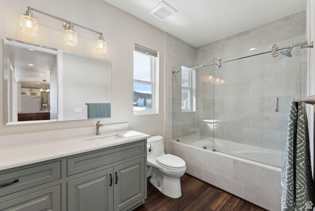 11680 E 29130 N, Fairview, UT 84629 - bathroom with tiled shower / bath combo, wood finished floors, toilet, and vanity