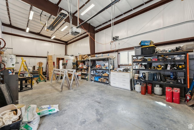 11680 E 29130 N, Fairview, UT 84629 - garage with a workshop area and a garage door opener
