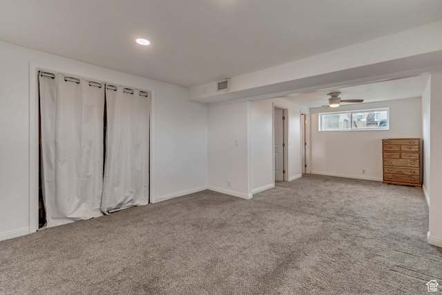 3734 S Bannock St, West Valley City, UT 84120 - carpeted empty room with recessed lighting, visible vents, and baseboards