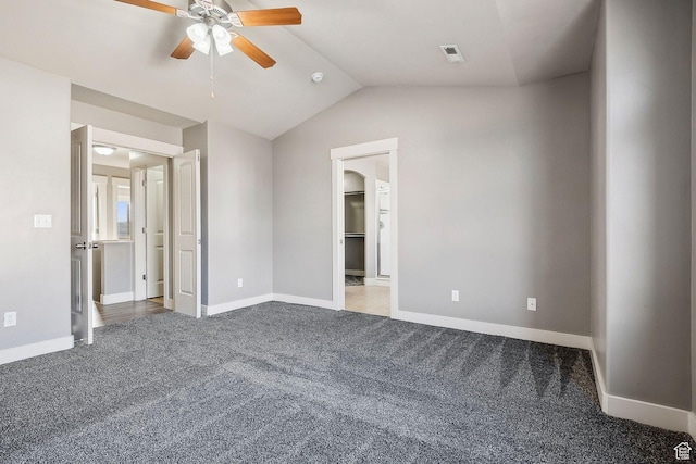 2887 N 1175 W, Layton, UT 84041 - unfurnished bedroom featuring carpet, visible vents, vaulted ceiling, and baseboards