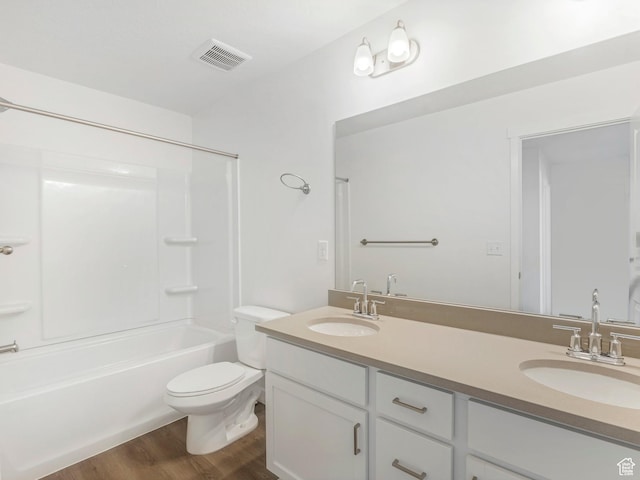 1604 E Pheasant Rd Unit 208, Eagle Mountain, UT 84005 - full bathroom with visible vents, toilet, wood finished floors, and a sink
