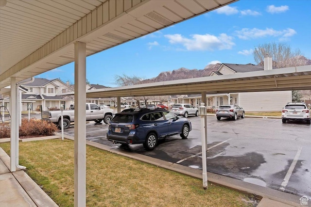 view of covered parking lot