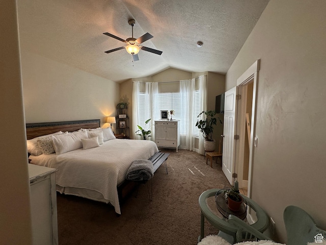 338 S 1230 E, Tooele, UT 84074 - carpeted bedroom featuring a textured ceiling, a ceiling fan, and lofted ceiling