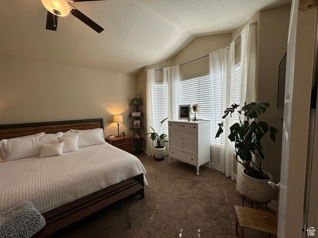 338 S 1230 E, Tooele, UT 84074 - bedroom featuring carpet, a textured ceiling, a ceiling fan, and lofted ceiling