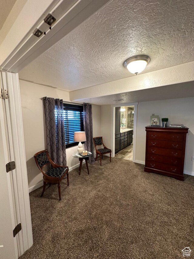 338 S 1230 E, Tooele, UT 84074 - sitting room featuring carpet floors, baseboards, and a textured ceiling
