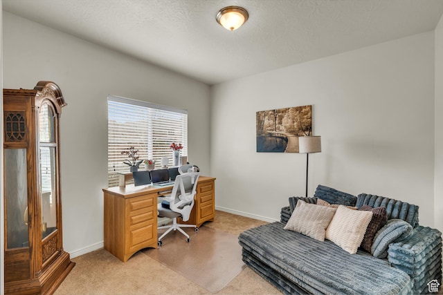 6116 S Rocky Talus Way, St George, UT 84790 - office space with light carpet, a textured ceiling, and baseboards
