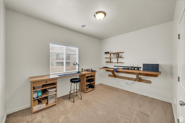 6116 S Rocky Talus Way, St George, UT 84790 - office space featuring a textured ceiling, carpet flooring, visible vents, and baseboards