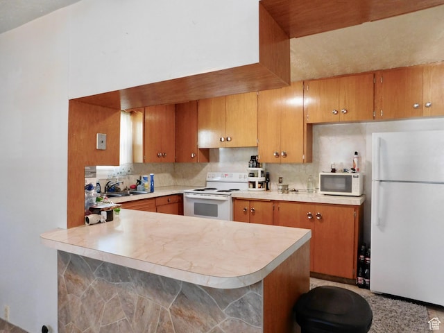 1660 W 700 S, Marriott Slaterville, UT 84404 - kitchen with white appliances, tasteful backsplash, light countertops, and a sink