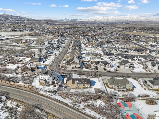 1137 S 925 E, Salem, UT 84653 - snowy aerial view featuring a residential view and a mountain view