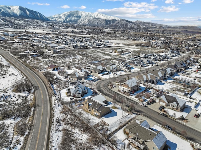 1137 S 925 E, Salem, UT 84653 - snowy aerial view with a residential view and a mountain view
