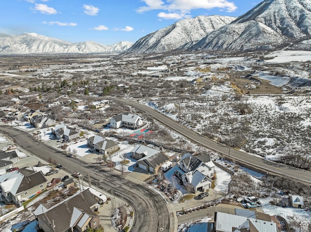 1137 S 925 E, Salem, UT 84653 - snowy aerial view with a mountain view and a residential view