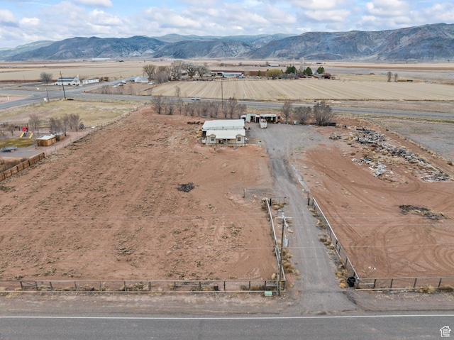 aerial view with a rural view and a mountain view