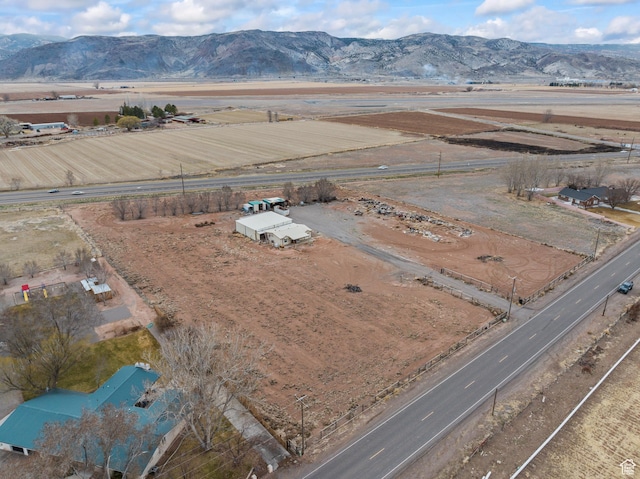 aerial view with a rural view and a mountain view