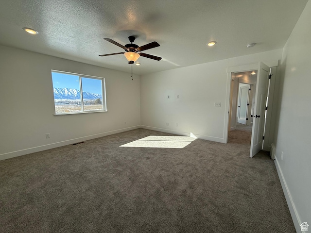 3269 S 1000 W, Nibley, UT 84321 - unfurnished room with carpet, baseboards, recessed lighting, ceiling fan, and a textured ceiling