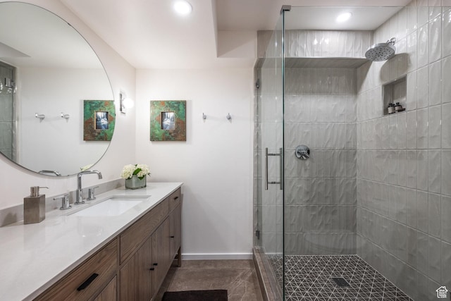 2559 Lupine Ln, Park City, UT 84060 - full bathroom featuring a shower stall, vanity, and recessed lighting