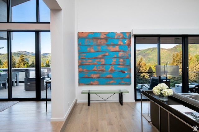 2559 Lupine Ln, Park City, UT 84060 - doorway to outside featuring light wood-style flooring and a mountain view