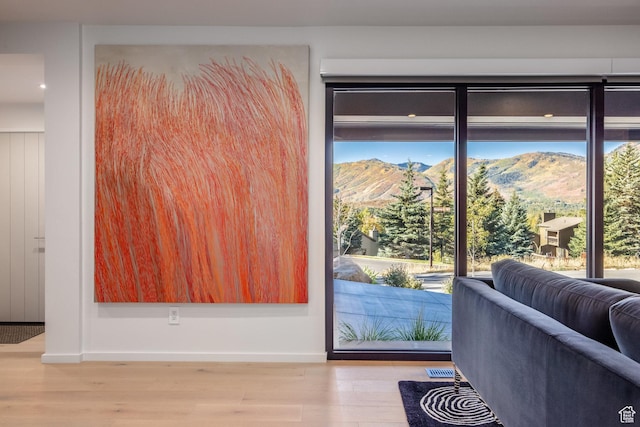2559 Lupine Ln, Park City, UT 84060 - doorway with wood finished floors and a mountain view