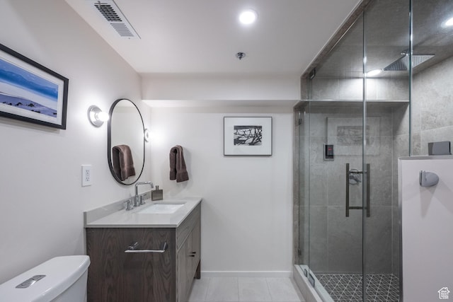 2559 Lupine Ln, Park City, UT 84060 - bathroom with vanity, a shower stall, and tile patterned floors