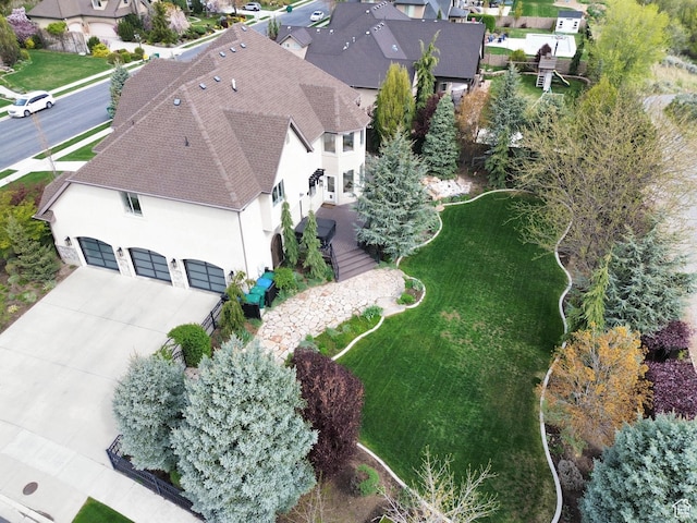 aerial view featuring a residential view