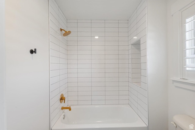 full bath featuring toilet and shower / bathing tub combination
