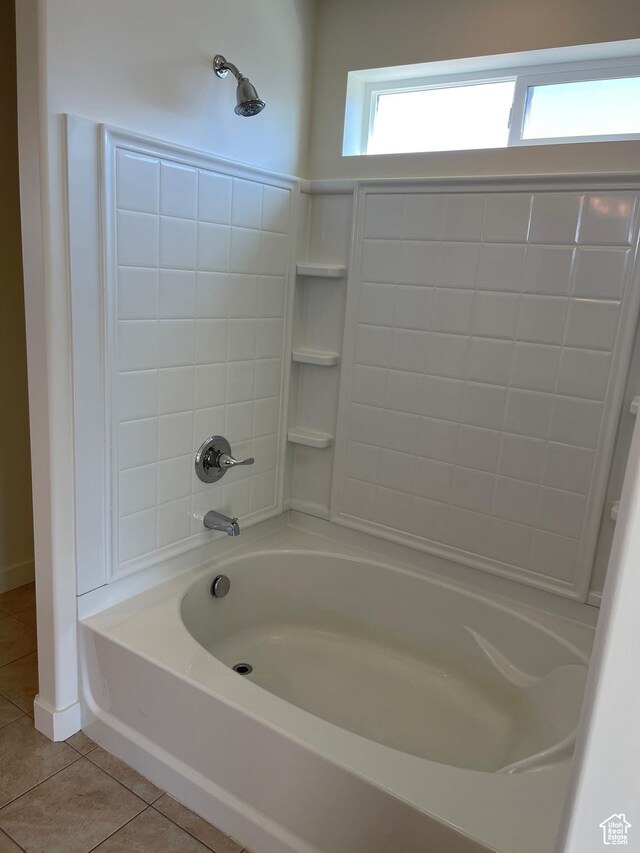 2421 S Blue Water Ln E, Saratoga Springs, UT 84045 - bathroom with tile patterned floors and shower / washtub combination