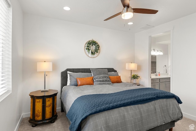 529 Richland Valley St, Garden City, UT 84028 - bedroom with recessed lighting, carpet, baseboards, and ensuite bathroom