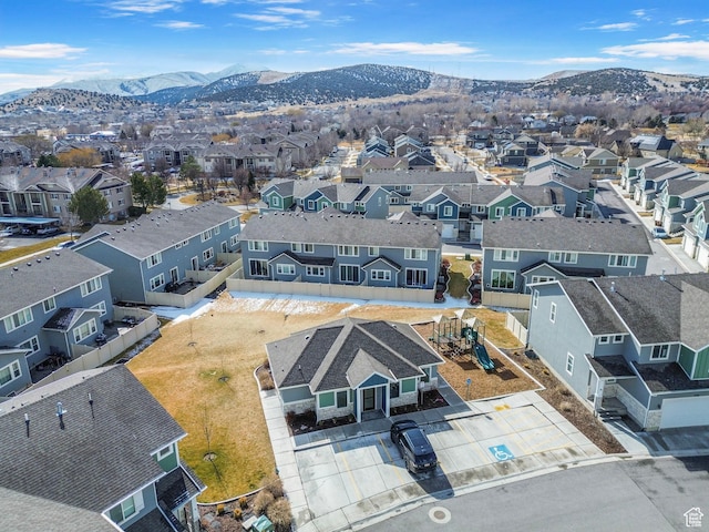 3323 E Gibraltar Ave, Eagle Mountain, UT 84005 - bird's eye view with a mountain view and a residential view