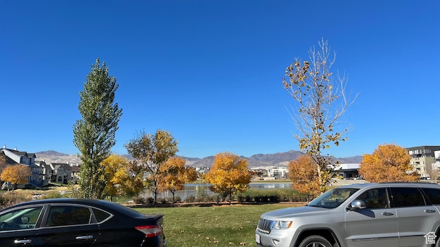 exterior space with a mountain view