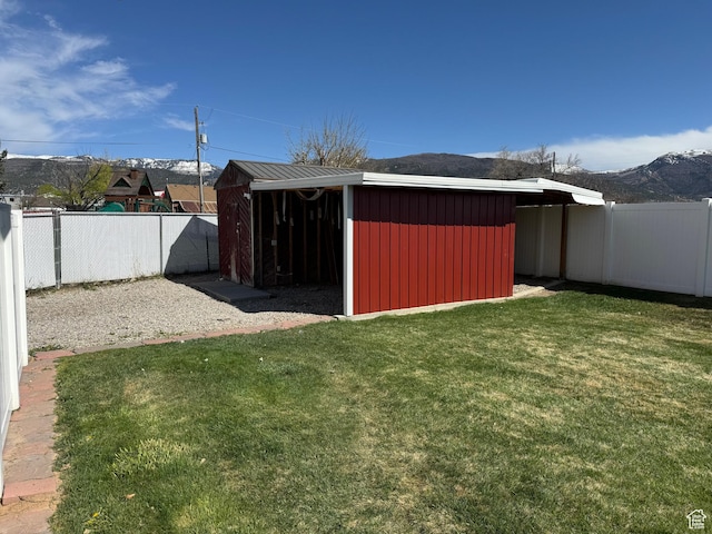 350 S 50 W, Ephraim, UT 84627 - view of shed with a fenced backyard and a mountain view