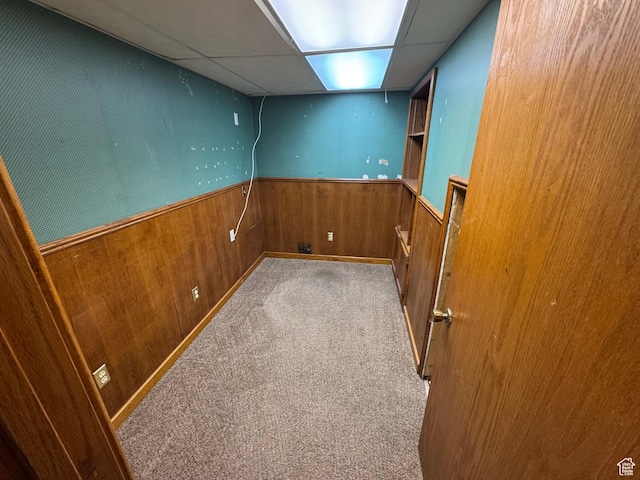 350 S 50 W, Ephraim, UT 84627 - finished below grade area with a paneled ceiling, wooden walls, carpet, and a wainscoted wall