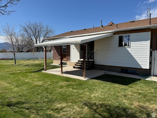 350 S 50 W, Ephraim, UT 84627 - rear view of property with fence, a yard, and a patio