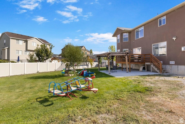 5943 N Bleeker, Stansbury Park, UT 84074 - view of yard featuring a pergola, a patio area, and a residential view