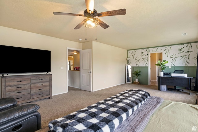 5943 N Bleeker, Stansbury Park, UT 84074 - carpeted bedroom with ceiling fan and a textured ceiling