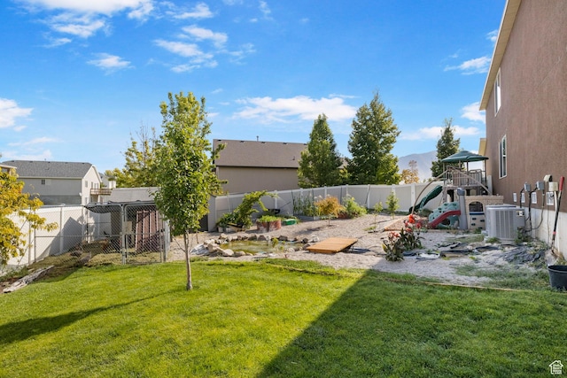 5943 N Bleeker, Stansbury Park, UT 84074 - fenced backyard with a playground