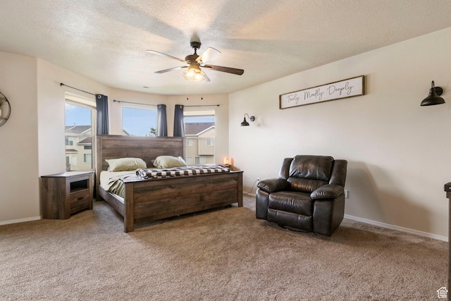 5943 N Bleeker, Stansbury Park, UT 84074 - carpeted bedroom with a textured ceiling and ceiling fan
