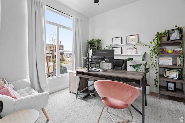 6059 S Bunda Way, St George, UT 84790 - home office featuring a ceiling fan and baseboards