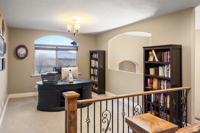 1865 S 3350 E, Heber City, UT 84032 - office area featuring carpet floors and a chandelier