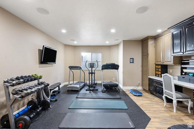 1865 S 3350 E, Heber City, UT 84032 - workout area featuring recessed lighting and light wood-style flooring