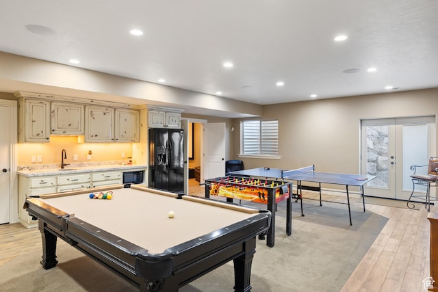 1865 S 3350 E, Heber City, UT 84032 - game room featuring light wood-style flooring, recessed lighting, bar with sink, and pool table