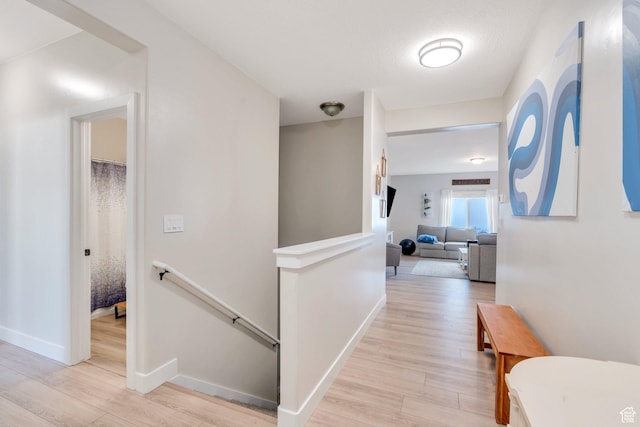 1186 N Buckboard Ln, Spanish Fork, UT 84660 - hallway featuring baseboards, an upstairs landing, and light wood finished floors