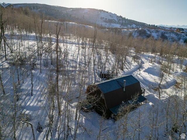 2821 S Deer Run Rd Unit 1011C, Heber City, UT 84032 - snowy aerial view featuring a mountain view