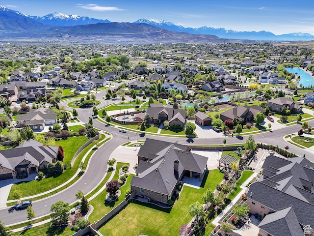 14738 S Currant Creek Cir W, Bluffdale, UT 84065 - aerial perspective of suburban area with a mountainous background